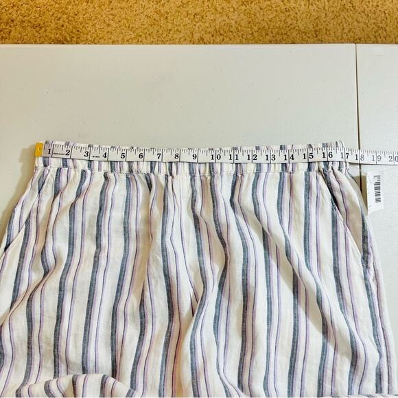 Nordstroms Caslon Linen Blend High Rise Striped Wide Leg Pants NEW Large - Picture 7 of 10